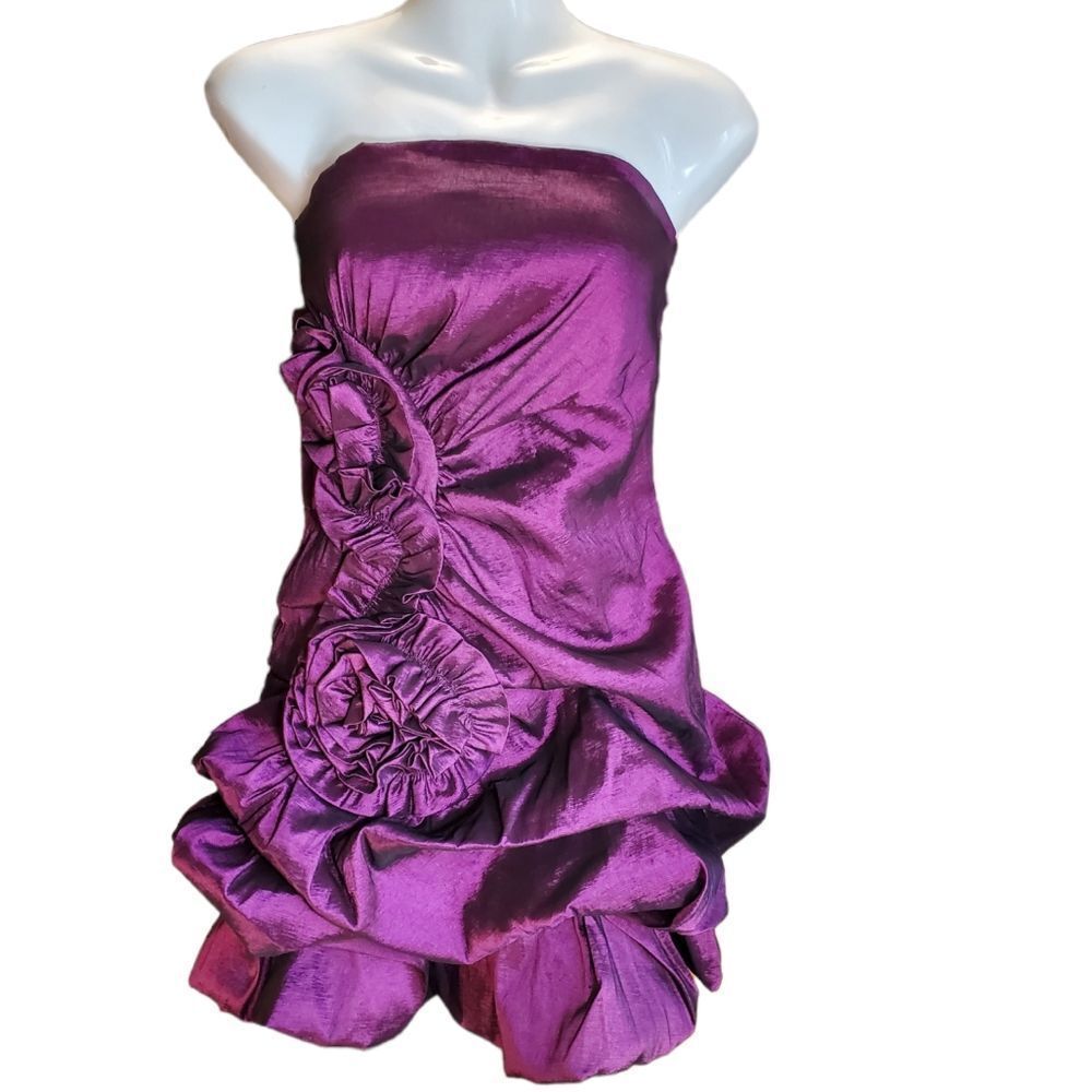 POETRY strapless purple mini dress S